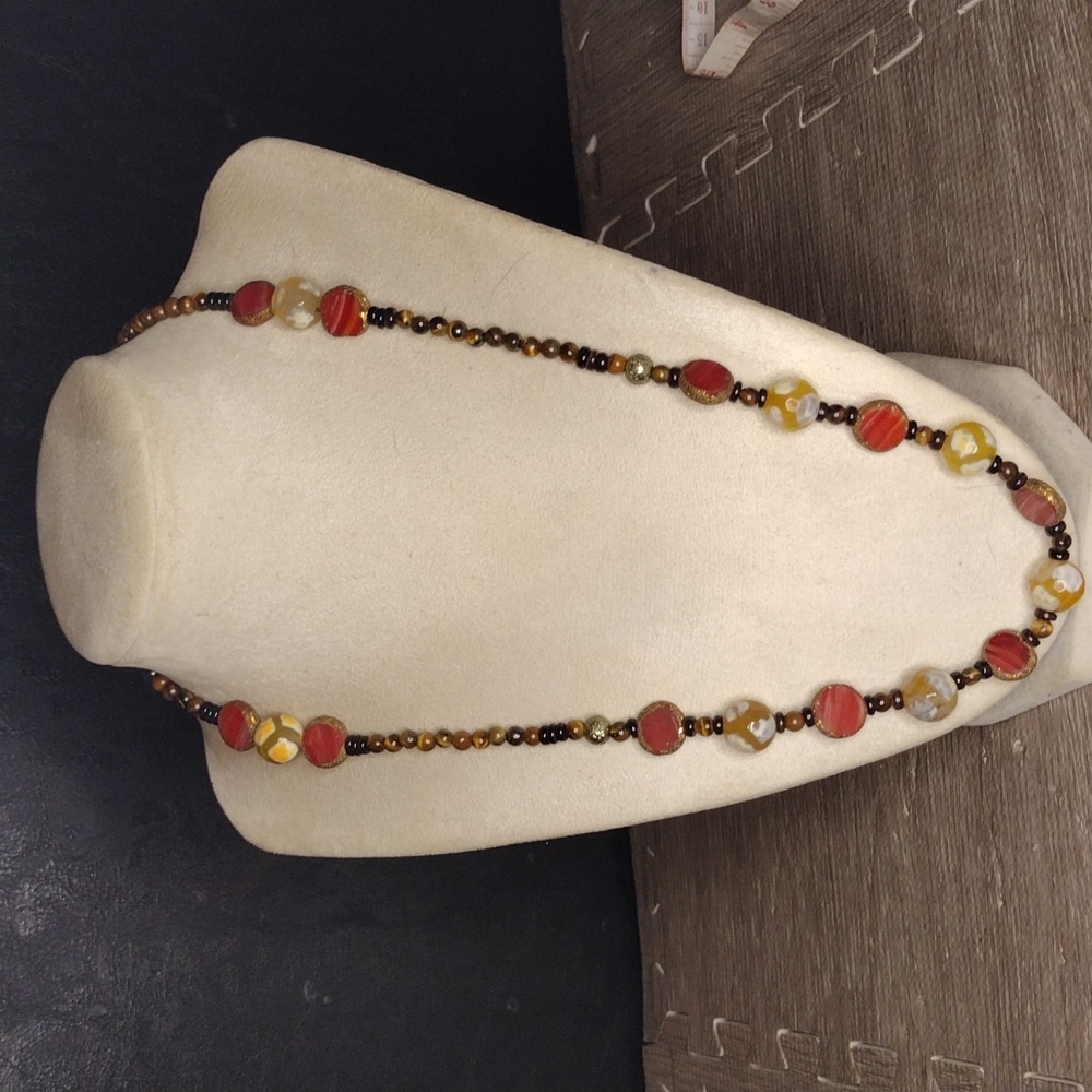 Agate and Tigers Eye Necklace